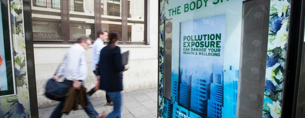 Air cleaning billboard ads in London have been made possible by technology developed in Copenhagen Science City by cleantech company AIRlabs