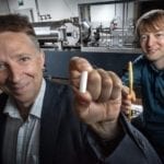 BioModic CEO Peter Thomsen and University of Copenhagens Erik Brok Photo: Mikal Schlosser.