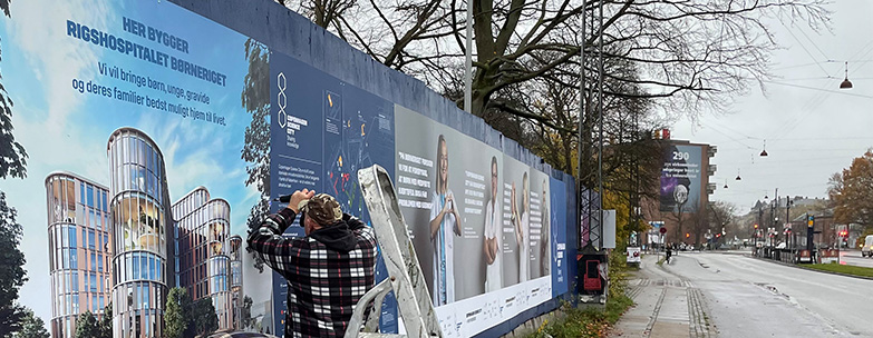University hospital Rigshospitalet is building a new wing, Børneriget, for young adults, children and pregnant patients. Poster photos: Mikal Schlosser